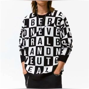 ZARA Letter Jacquard Men’s Cotton Sweater XL